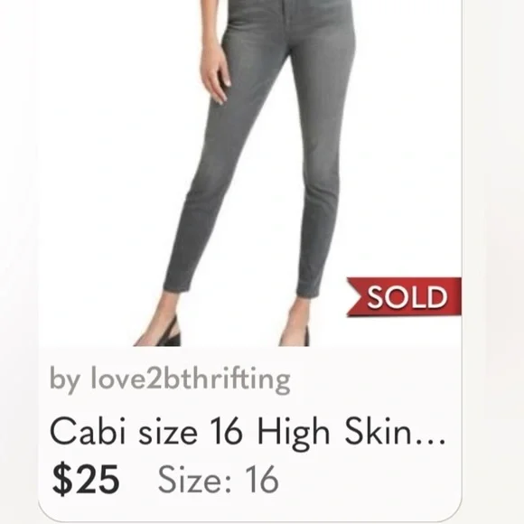 READ ALL. SALE! Cabi gray skinny stretch jeans - Picture 6 of 6